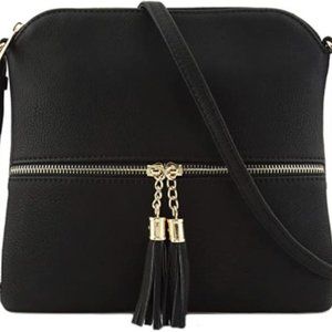 Lightweight Medium Crossbody Purse-Bag W/Tassels